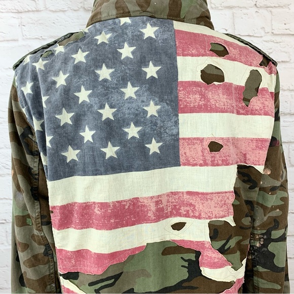 NEW! Denim & Supply Polo Ralph Lauren Camo Field Jacket Distressed Hooded Size L - Picture 2 of 15